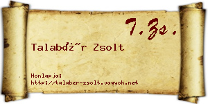 Talabér Zsolt névjegykártya